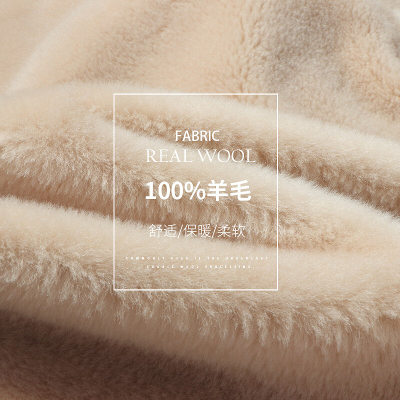 Pele de grão de cashmere pele de cordeiro integrado casaco de pele feminino urso de pelúcia casaco de inverno