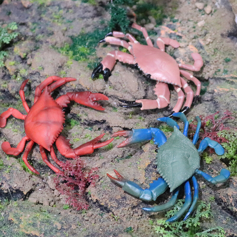 2022 Ocean Simulation Crab Figurines Collection Sea Life Hermit Crab Lobster Stingray Model Action Figure Marine Animals Kid Toy