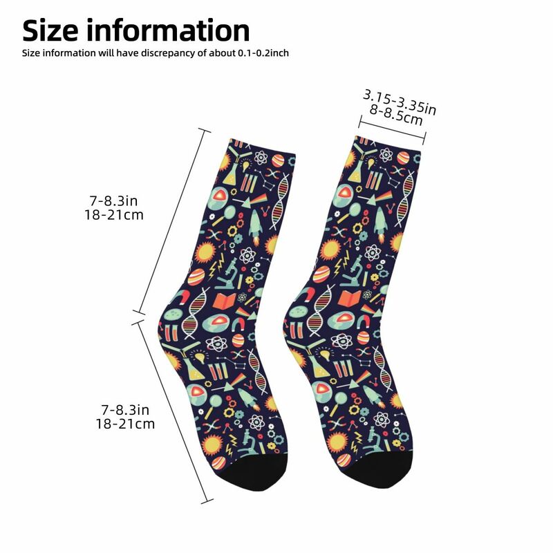 Calze per studi scientifici calze assorbenti per il sudore Harajuku calze lunghe per tutte le stagioni accessori per il regalo di compleanno della donna dell'uomo