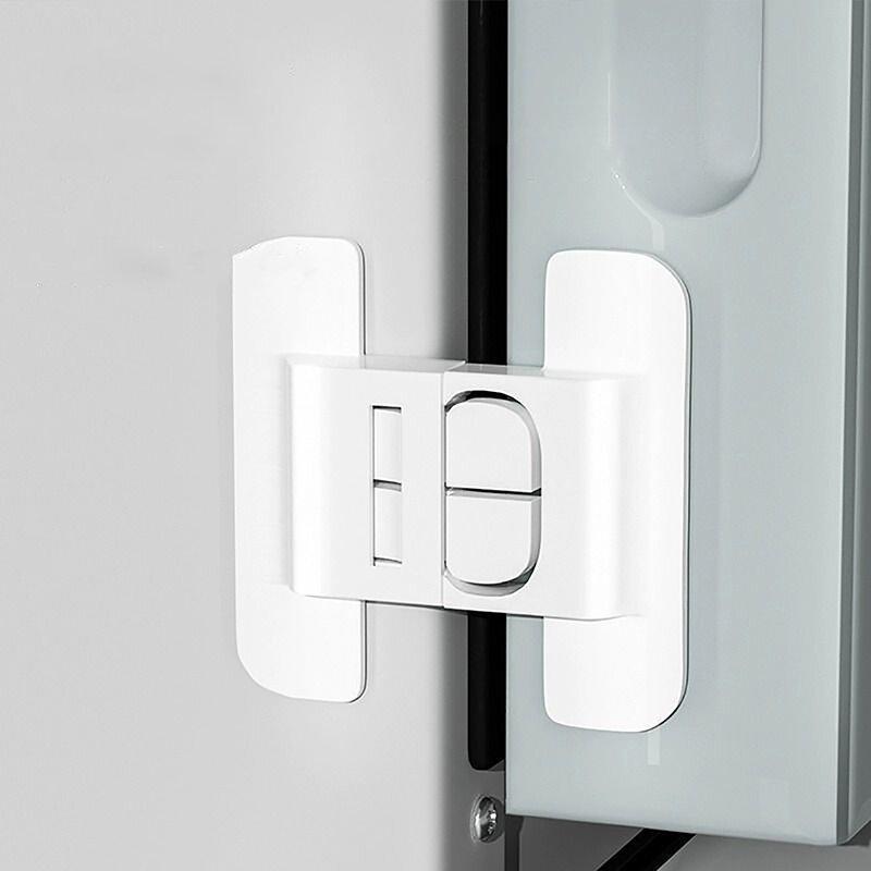 Fechaduras de segurança multifunções para geladeira doméstica, geladeira Freezer Door Lock, protetor de segurança infantil, 1PC, novo, 1PC