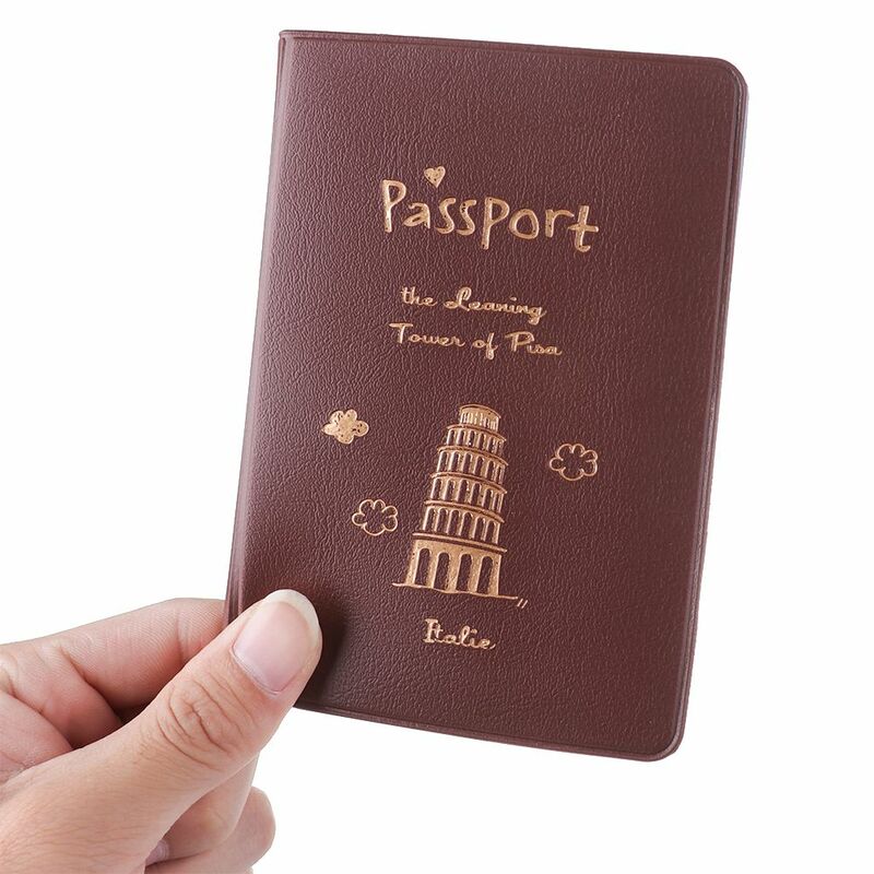 Étui de passeport en PU unisexe, porte-carte de crédit, couverture de passeport, étui de voyage, protecteur de sac, portable, étui d'identité
