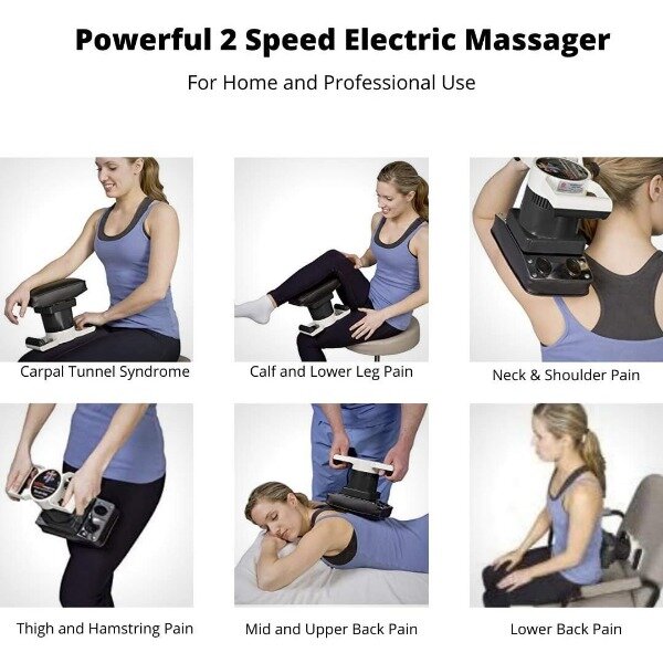 Medmasajeador corporal Orbital eléctrico portátil, masajeador terapéutico de mano con vibración de 2 velocidades para el dolor de tejido profundo