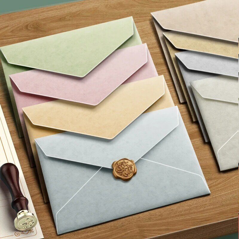 10 sztuk/partia makarony na zaproszenia ślubne wysokiej jakości 250g papierowe pocztówki małe firmy zaopatrują koperty papiernicze
