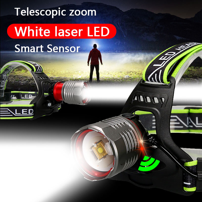 Zoomable Leistungsstarke LED Scheinwerfer Sensor XHP50 Scheinwerfer Taschenlampe USB Aufladbare Kopf Lampe Camping Lanterna Verwendung 18650 Batterie