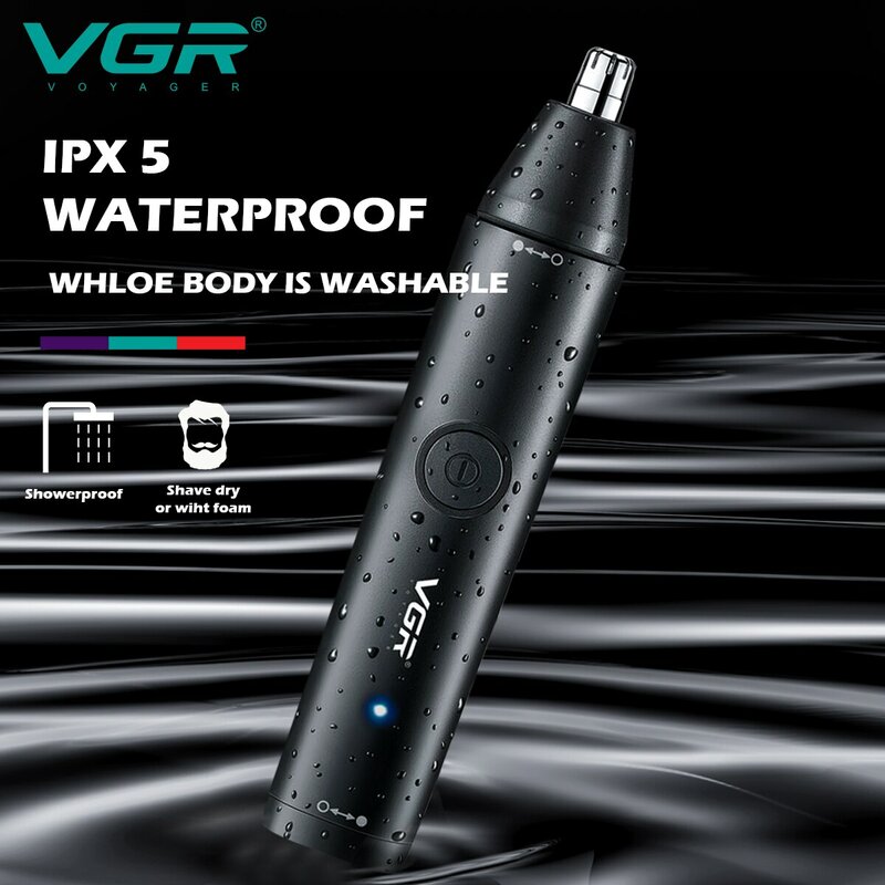VGR триммер для волос в носу профессиональный мини-триммер для волос Электрический триммер для носа 2 в 1 перезаряжаемый Водонепроницаемый V 613