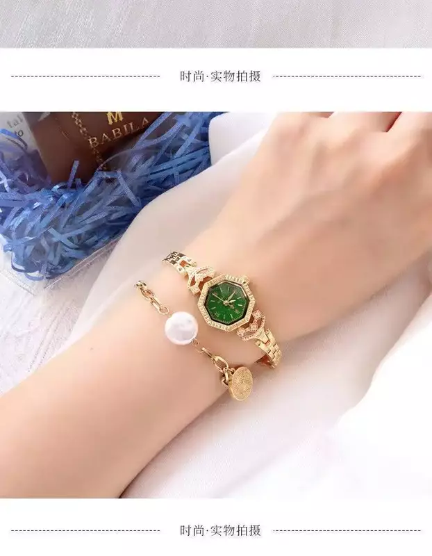 High quality 24K gold no fade brass band women watches diamond small dial square fashion luxury wristwatch for lady retro
