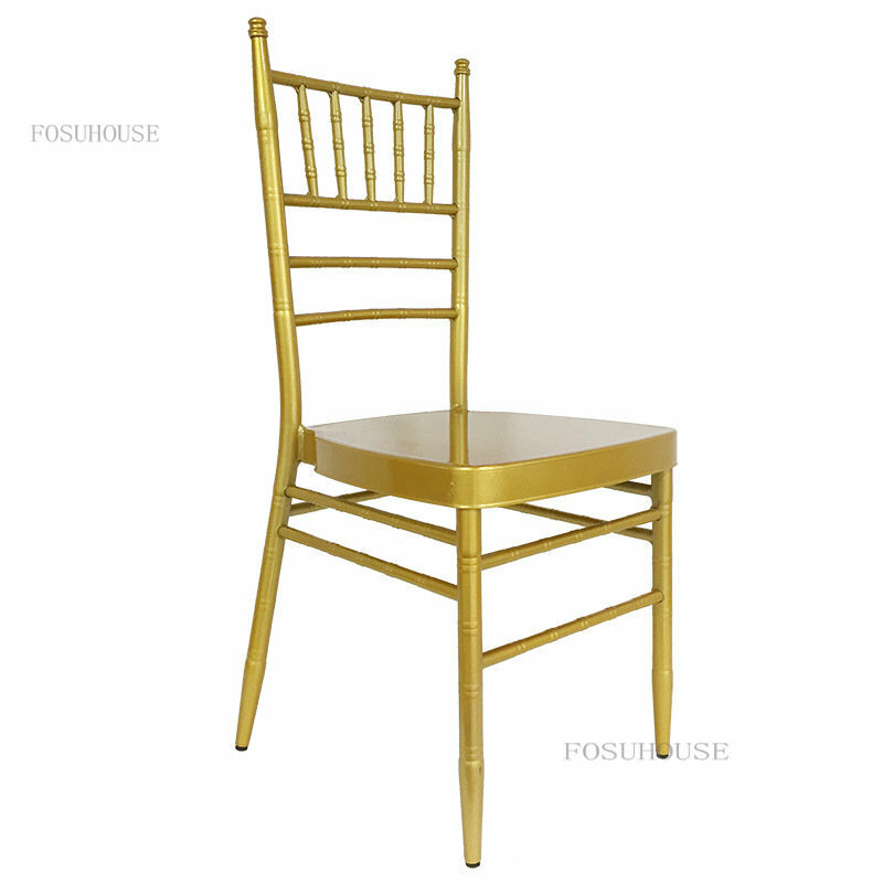 Outdoor Wedding Chairs Hotel Commercial Furniture Banquet Leisure Dining Chairs Thickened Wrought Iron Chair for Events