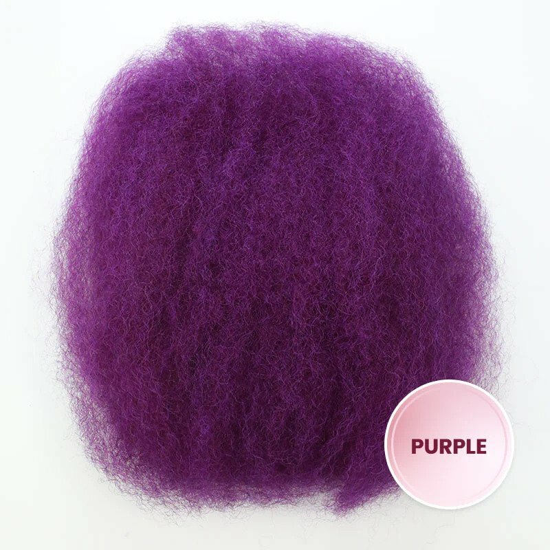 50g/Pc New Purple Color Remy Hair Extensions Afro Kinky Bulk Human Hair Extensions For Braiding DreadLock #2 #4 99J