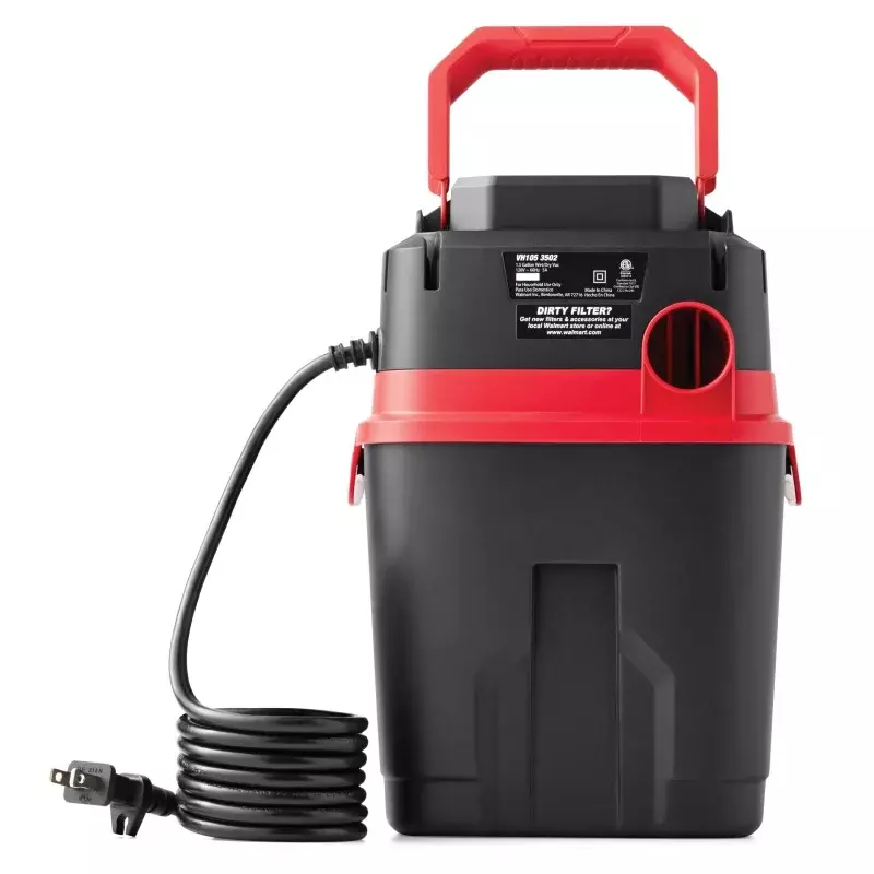 Hyper Tough 1.5 Gallon 2 Peak HP Poly Wet/Dry Vacuum, VH105 3502, New