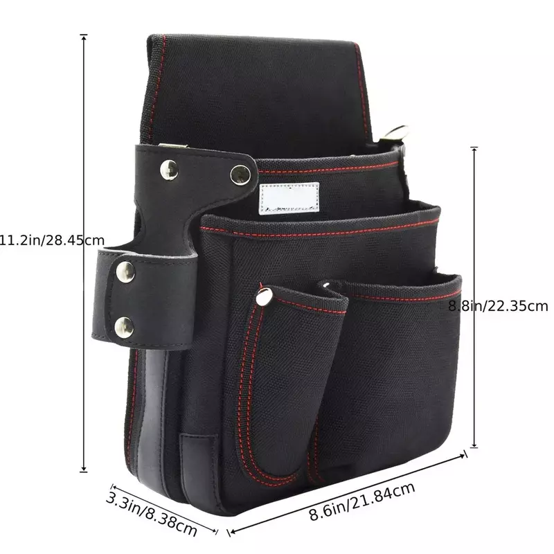 Multiple Pockets & Vertical Storage for Electricians & Carpenters Clip On Belt Work Pouch Bag Heavy Duty Tool Pouch