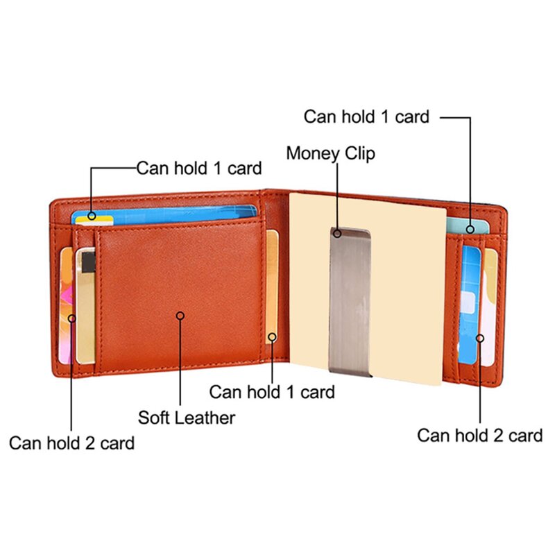 New Rfid Carbon Fiber Men Money Clip Wallets Case Card Money Bag Holder Metal Purse Thin Slim