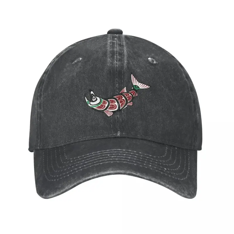 Sombrero de vaquero Haida Salmon para hombre y mujer, gorra de pelota de Golf, sombrero de Anime con protección Solar Uv, 2024