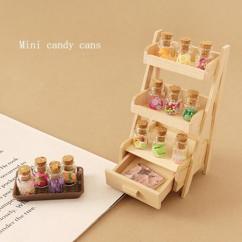 1:6 Dollhouse Miniature Candy Can Fruit Slice Jar Grape Banana Limes Food Model Decor Toy Doll House Accessories