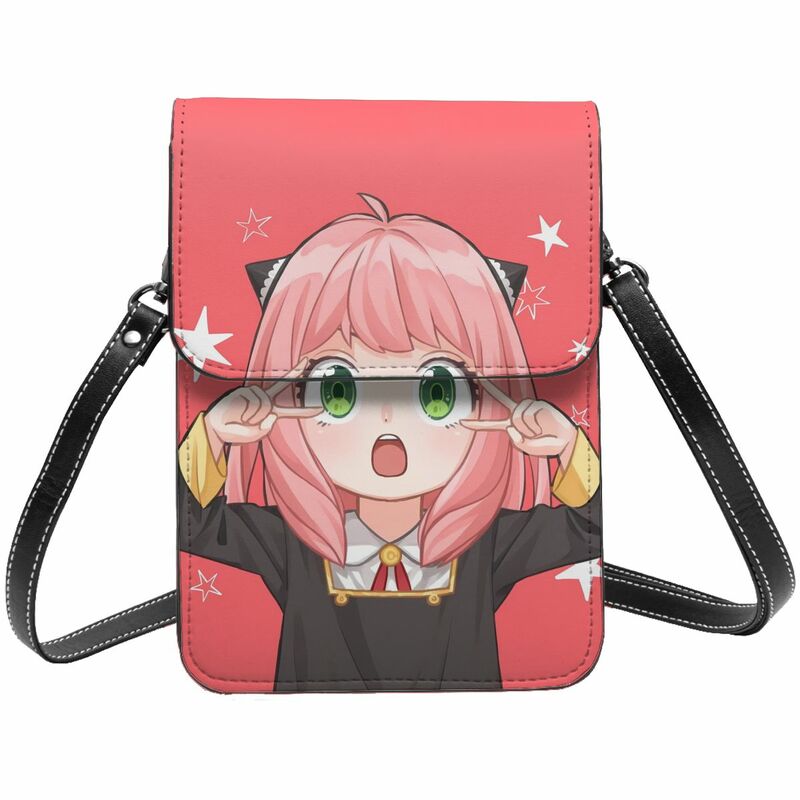 Anime Spy Family Anya Crossbody portafoglio borsa per cellulare borsa a tracolla borsa per cellulare tracolla regolabile