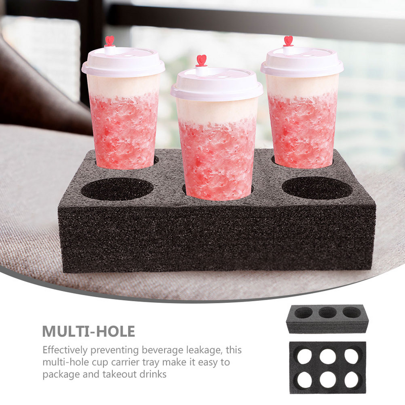 Multi Holes Cup Holder Foam Cup Carrier Tray Drink Carrier Takeout Cup Tray Beverage Packing Tool