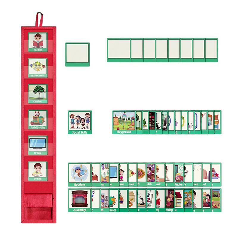 Visual Schedule Pocket Chart, Mini Travel Schedule, Pocket Chart, Bedtime Router, 9 Atividade