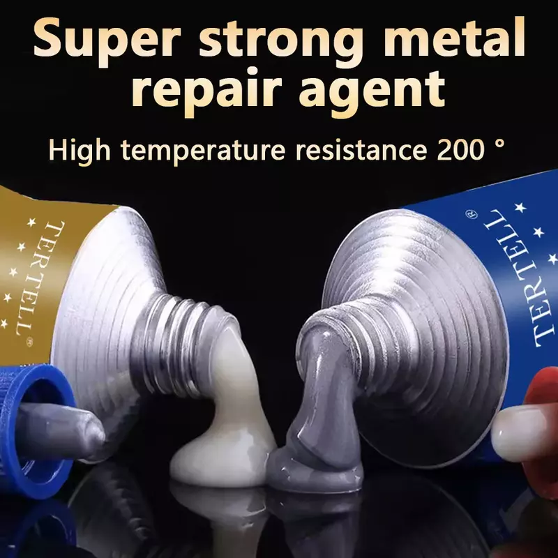 Pegamento fuerte Caster para soldadura en frío para Metal, herramienta de reparación de aleación de aluminio, radiador, pegamento AB resistente a altas temperaturas