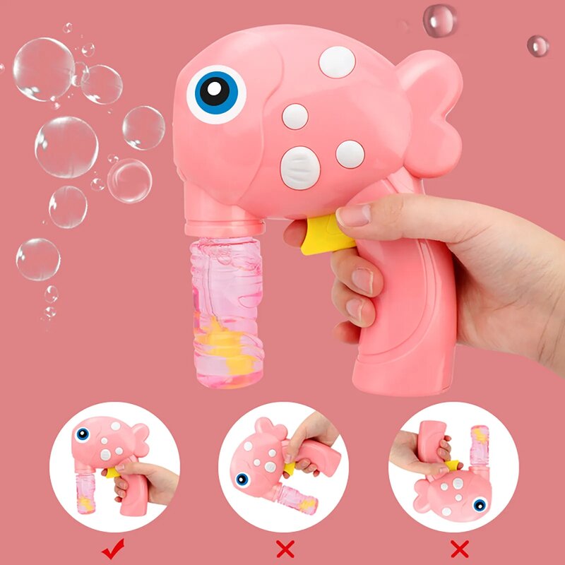 32 fori Bubble Machine Gun Toys pistola a bolle di sapone automatica ricaricabile giocattoli estivi all'aperto per bambine