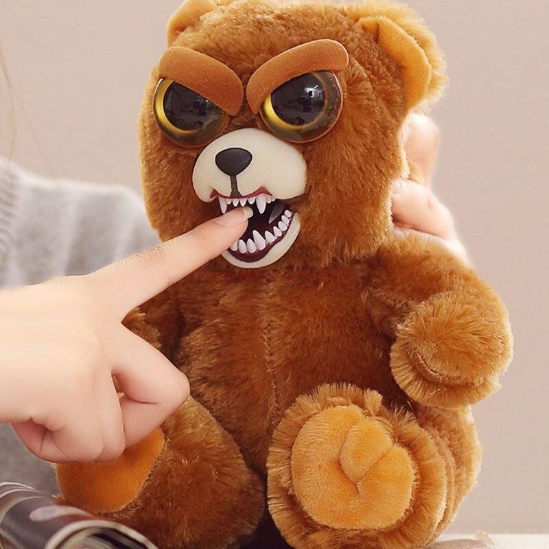 Feisty mainan lembut beruang berubah wajah lucu untuk anak-anak boneka mewah naga hewan marah Panda hadiah Natal untuk anak-anak 20cm