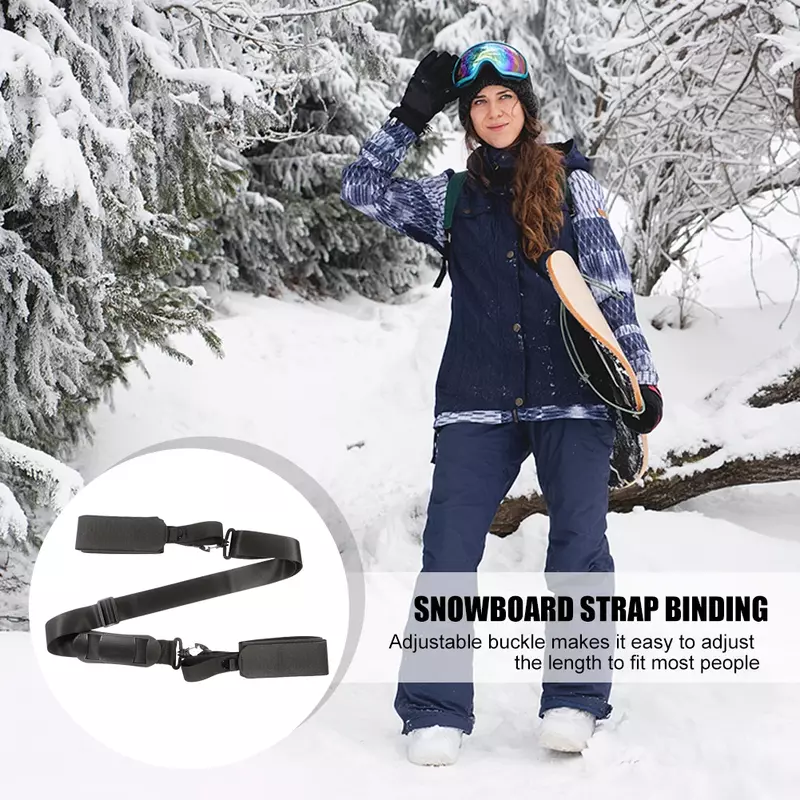 Correas de nailon con almohadilla antideslizante para Snowboard, correas de mango de portador de poste de esquí, corbata de poste de protección para Snowboard, accesorios para deportes al aire libre