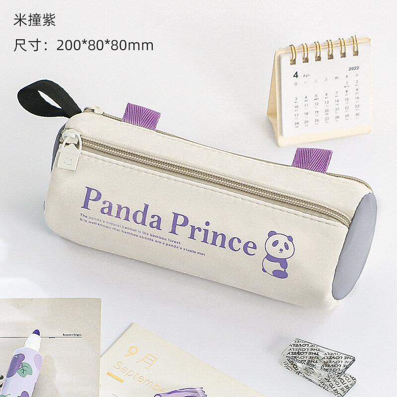 Animal Panda dos desenhos animados lápis caso para estudantes, bonito saco portátil, alta capacidade, papelaria impermeável armazenamento, 1 peça