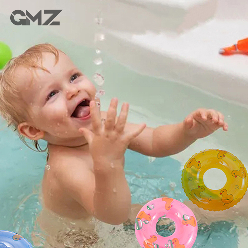 Детское мини-кольцо для купания, игрушка для ванны, летнее забавное аксессуары для бассейна, плавающее кольцо, игрушки для резиновых уток, кукла, надувная игрушка для ванны