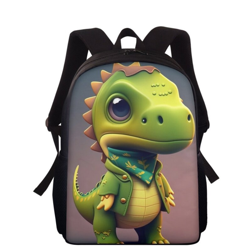 Mochila con estampado de dinosaurio de dibujos animados para niños, mochila escolar para adolescentes, bolsa de libros para estudiantes