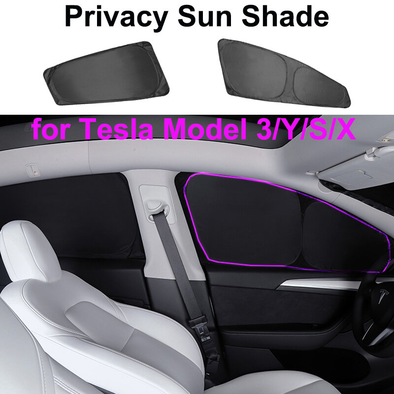 Pelindung matahari privasi, Model Y S X kerai untuk Tesla Model 3 Highland 2024 pelindung terik matahari jendela samping depan belakang