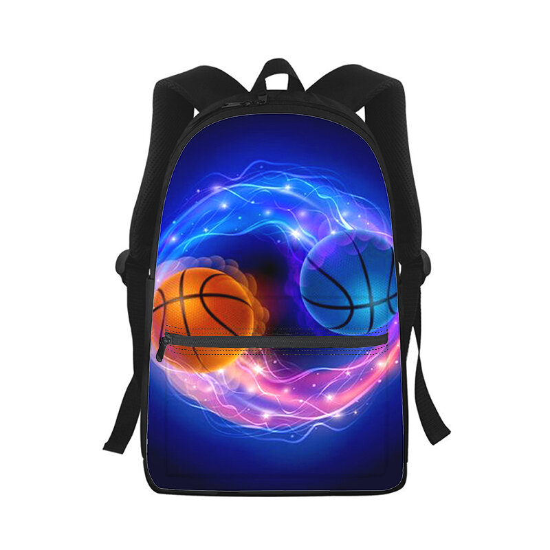 Mochila de baloncesto con estampado 3D para hombre y mujer, bolso escolar para estudiantes, mochila para ordenador portátil, bolso de hombro de viaje para niños
