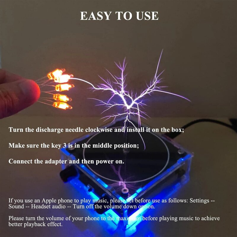 Multi-Function Tesla Music Tesla Coil Speaker, Wireless Transmission Lighting, Science and Education Experimental Products