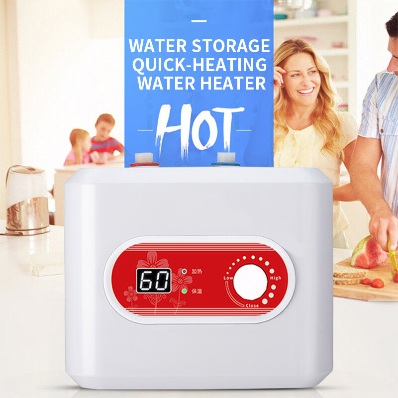 Calentador de agua de cocina de calentamiento rápido, almacenamiento de agua de 10L, eléctrico instantáneo, con pantalla Digital en la salida