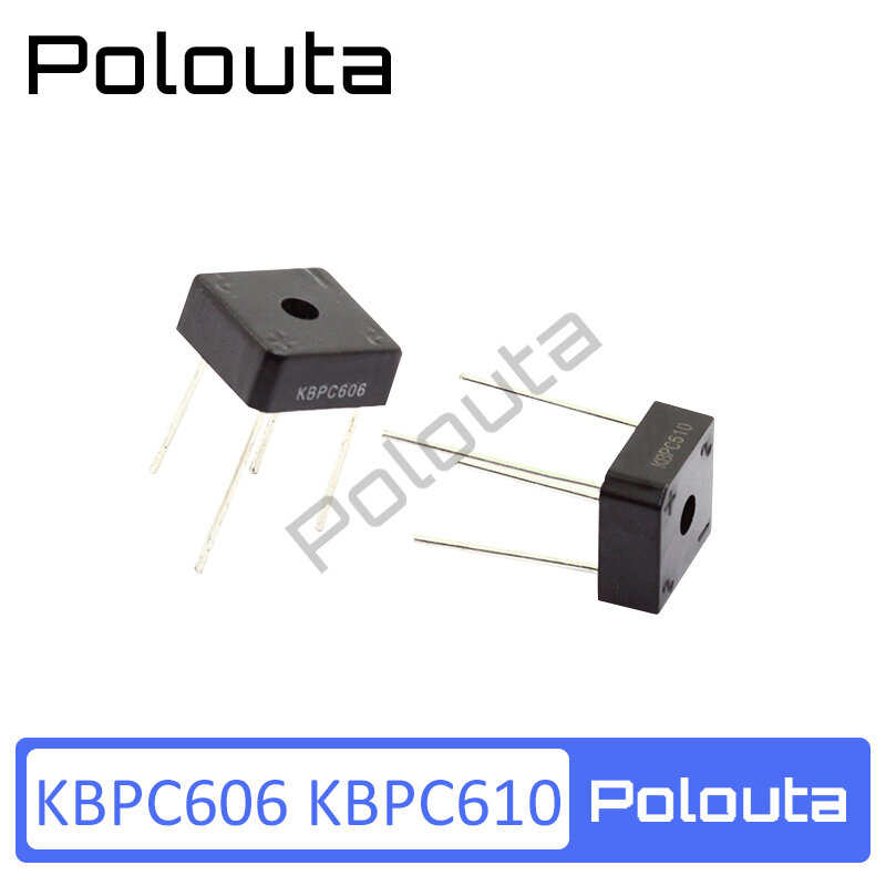 Polouta-rectificador de puente Kbpc610 Kbpc606 6A, soporte para monopatín, rectificador de puente Super condensador, protección de enchufes dorados