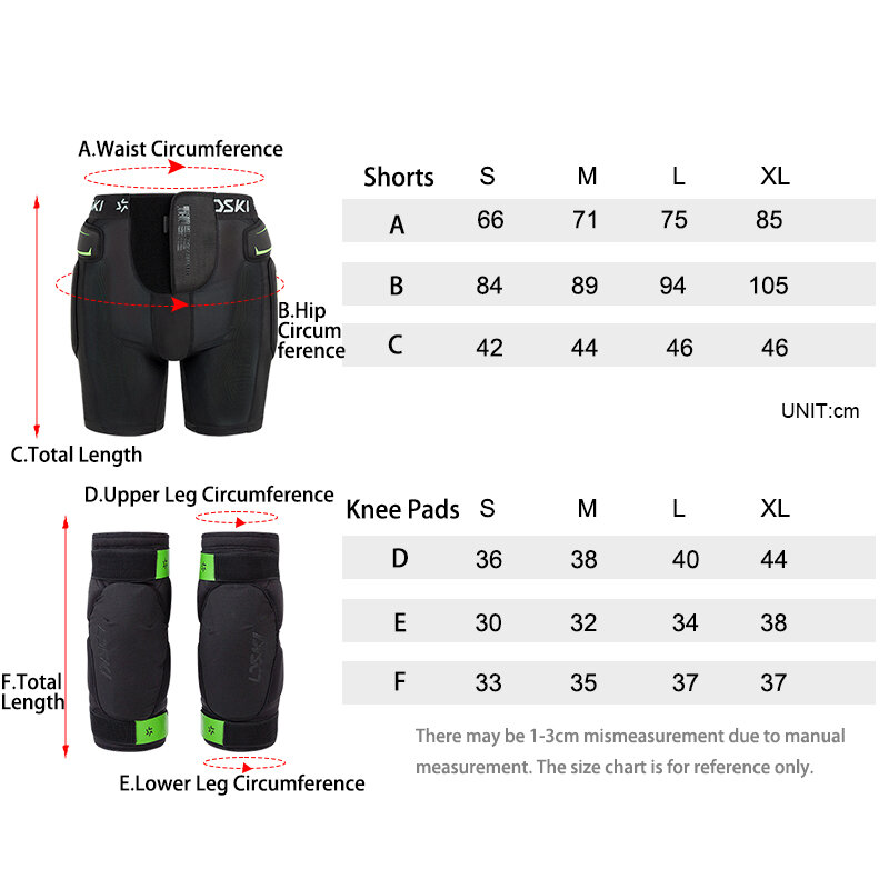 LDSKI esquí Pantalones cortos para proteger las caderas Rodillera Tres capas de protección de cadera Mujere Hombre Hueso caudado Protector  Pantalones