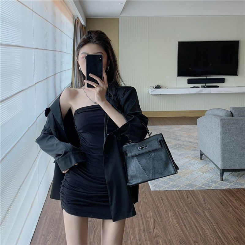 New Loose Oversized Blazers Women Korean Long Sleeved Jacket Single Breasted Blazer