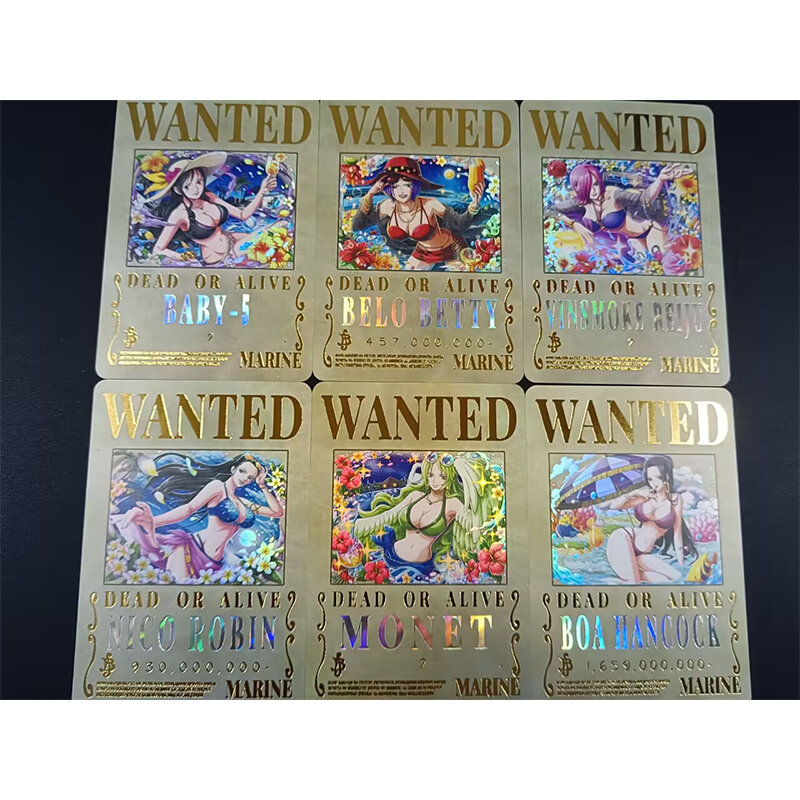 Fai da te One Piece Wanted Series Boa Hancock Nico Robin Anime collezione di giochi fatti in casa Flash Card Cartoon Rare gioco da tavolo giocattoli regalo