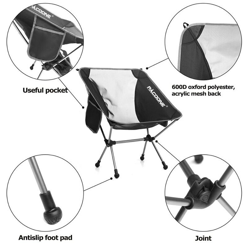 Сверхлегкий складной алюминиевый стул для путешествий, сверхпрочный, с высокой нагрузкой, для кемпинга, портативный, для пляжа, для пешего туризма, для пикника, для рыбалки, стул