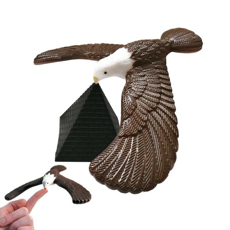 Mainan burung elang keseimbangan trik baru elang lucu Desktop keseimbangan elang trik pesta edukasi dengan piramida untuk anak perempuan anak laki-laki