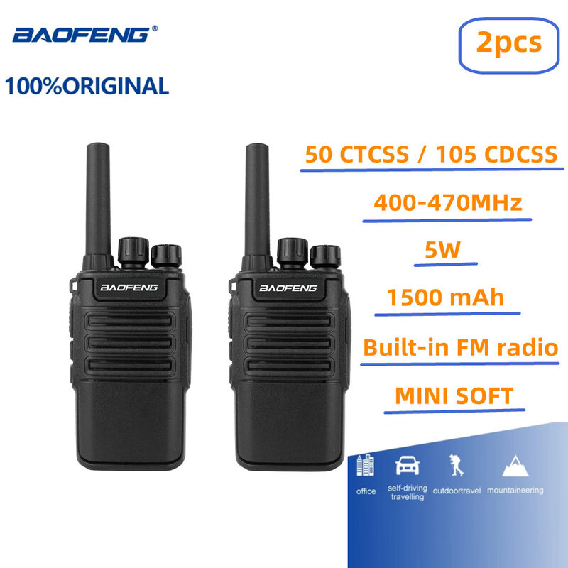 100% الأصلي 2 قطعة BAOFENG BF-V8A UHF 400-470 ميجا هرتز صغيرة يده اتجاهين راديو BF-V8A المحمولة حجم جهاز الإرسال والاستقبال