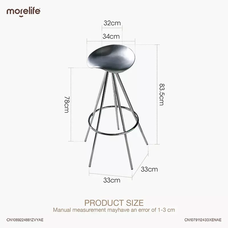 Liga de alumínio Rotatable Bar Stools, pernas altas, Designer Criativo, Balcão Mobiliário, Minimalista, Moderno, Ferro, Cozinha