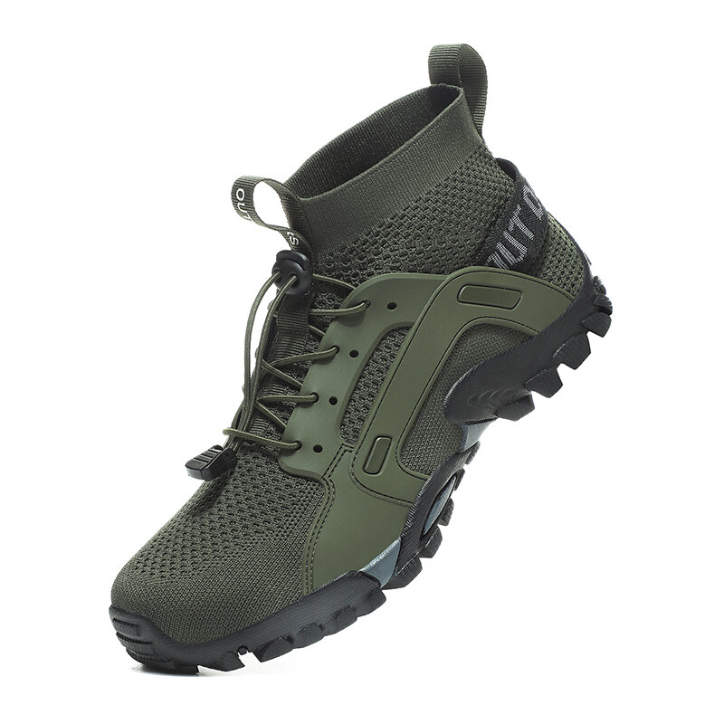 Men Hiking Shoes Non-Slip Breathable Tactical Combat Boots Outdoor Trail Trekking Mountain Climbing Sports Shoes for Male Summer