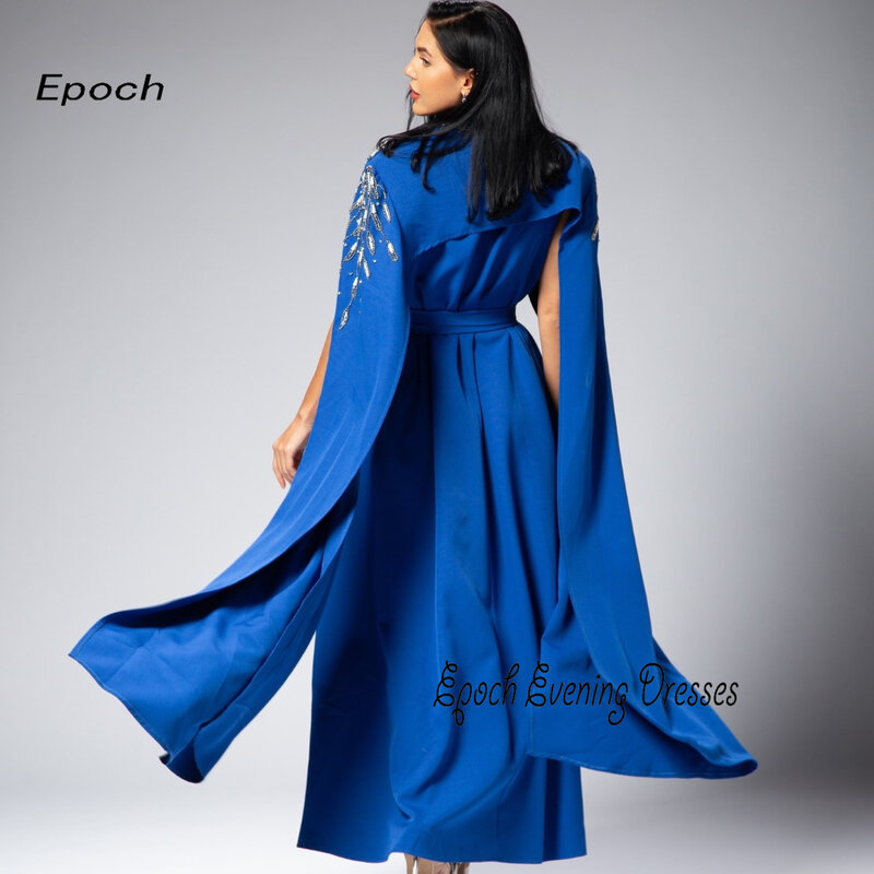 Epoch Formal Evening Dress Straight فساتين مناسبة رسمية Elegant Sequined High Neck Cocktail Prom Gown With Shawl Women Party