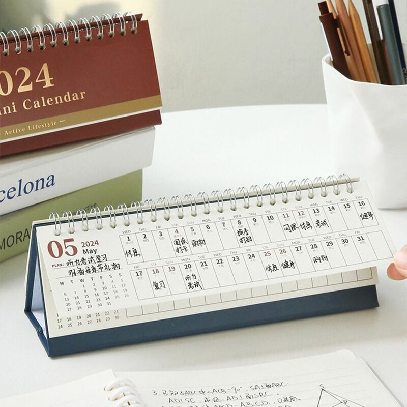 2024 Tisch kalender stehend Flip Desktop für die Planung der täglichen monatlichen Zeitplan Home School Briefpapier