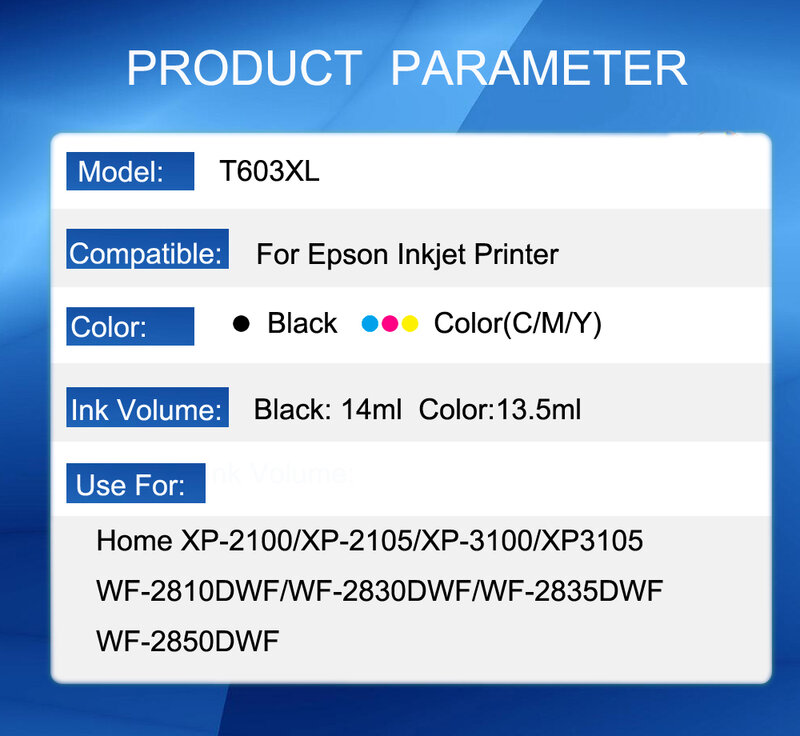 Einkshop 603xl 603 Xl Epson Xp 2100 Xp 3100 XP2105 XP3105 XP4100 XP4105 WF2810 WF2830 WF2850 Printer