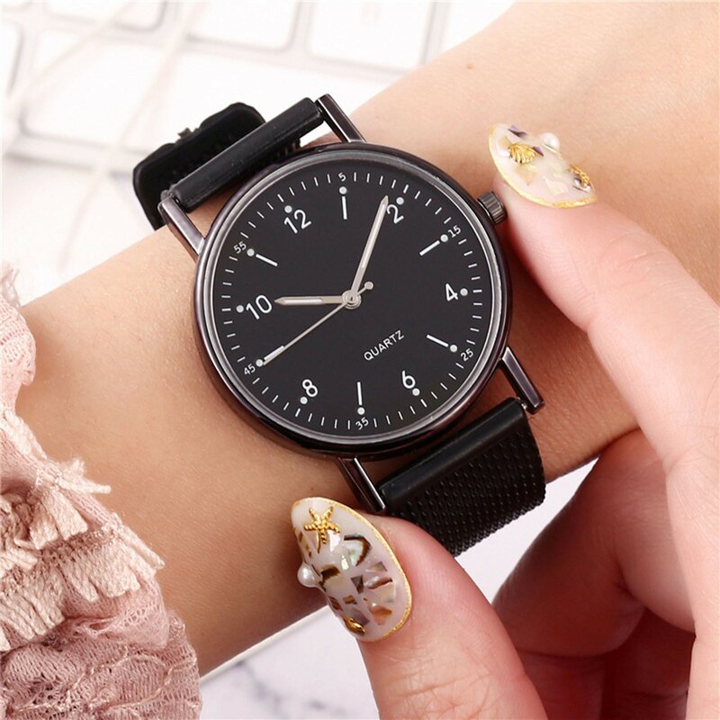 Reloj de cuarzo minimalista nórdico para mujer, relojes de moda, reloj de temperamento, oro rosa