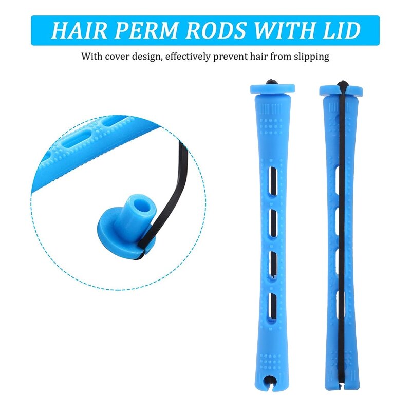 2023 New 60pcs Hair Perm Rods Cold  Rod Plastic Perming Rods Curlers Hair Rollers for Salon Home Styling Tools