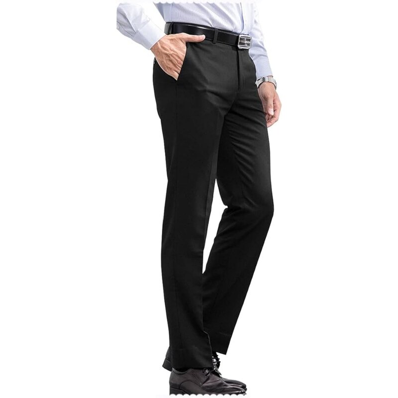 Pantalones de vestir para hombre, traje clásico ajustado, cómodo, informal, prémium