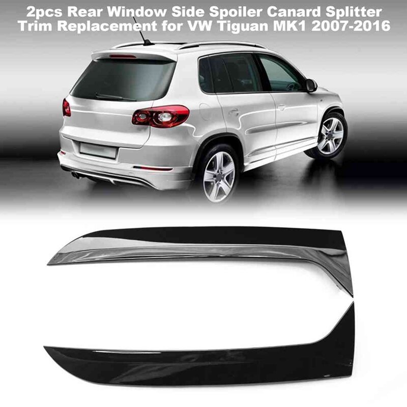 Spoiler lateral da janela traseira para VW Tiguan, adesivo lateral, defletor de rotor da cauda, MK1 2007-2016