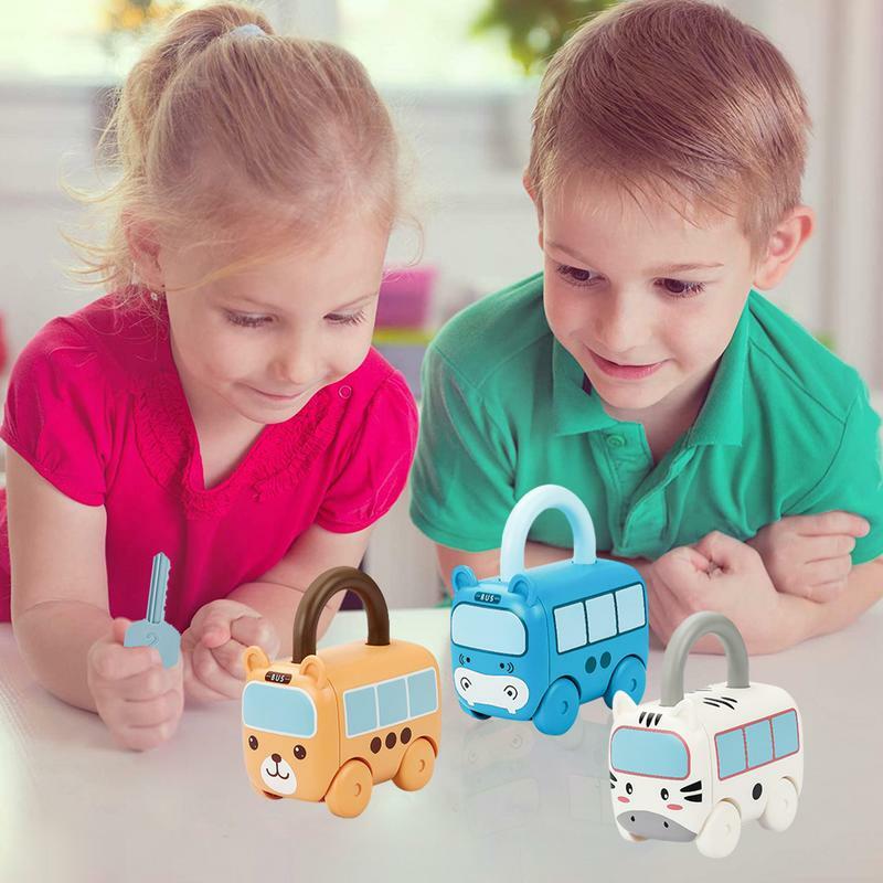 Подходящие игры Монтессори, игрушечные автомобили для малышей с подходящими ключами для дошкольников старше 3 лет, внимание для детей