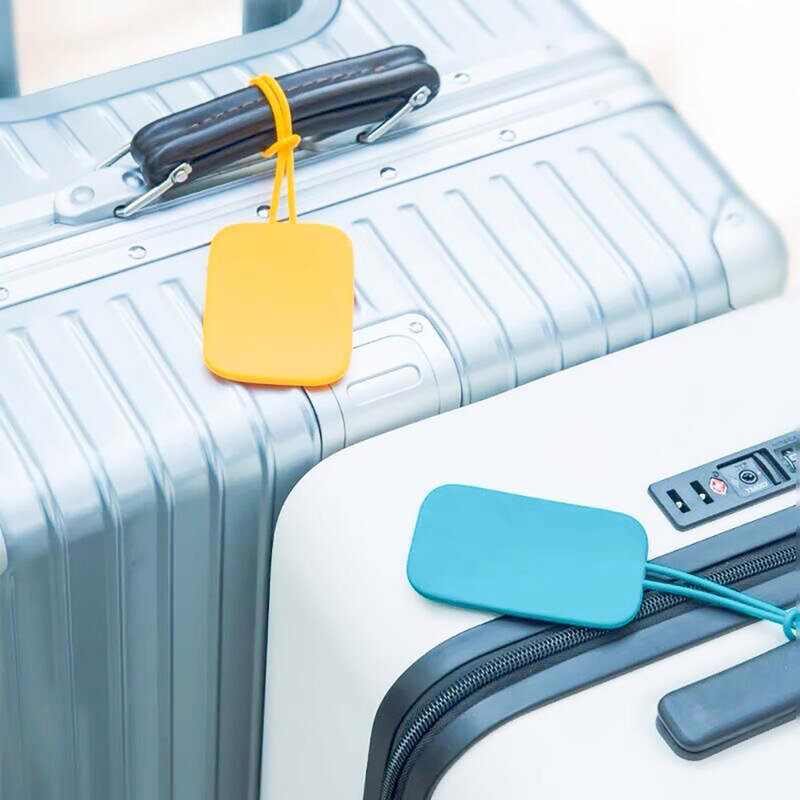 Tag bagasi silikon dengan tali tas ransel tas Tag Label nama ID Tag bagasi pengidentifikasi koper perjalanan bisnis