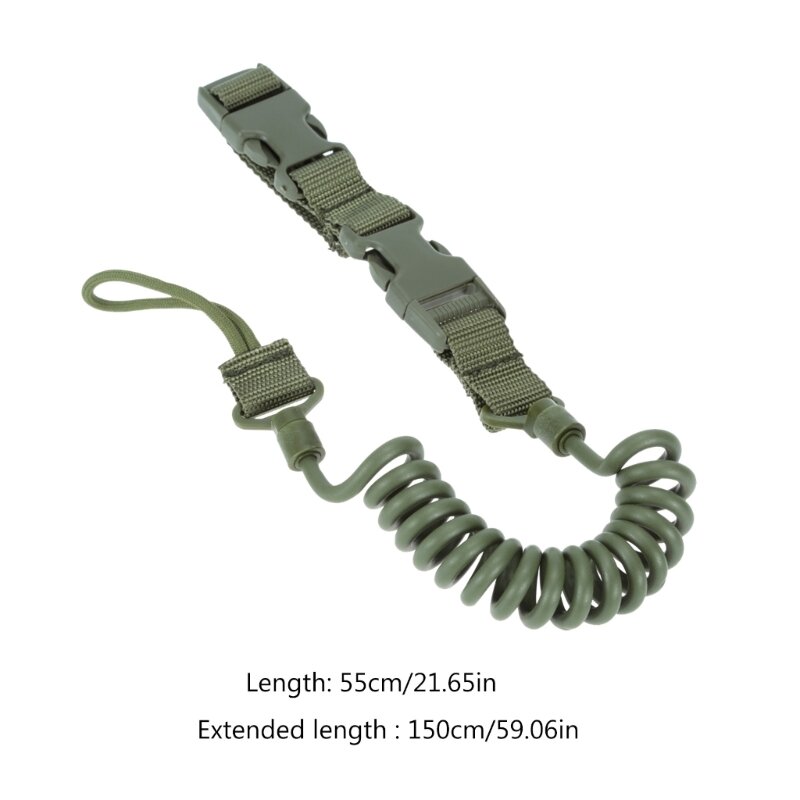 Military Tactic Lanyard Multi-purpose Spring Lanyard Safety Lanyard Wear-Resistant Elastic Keychain Lanyard for Outdoor